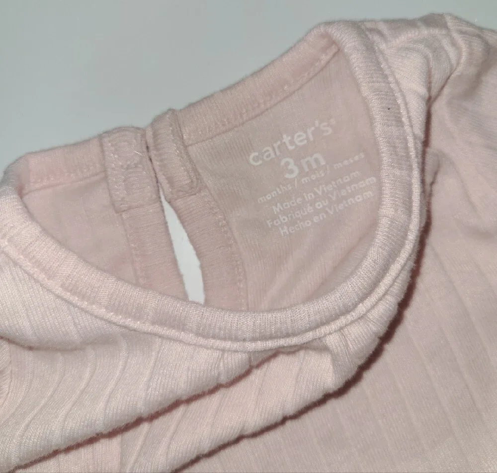 Carters Baby Pink Ribbed Tulle Bodysuit & Leggings Set Size 3 Months
